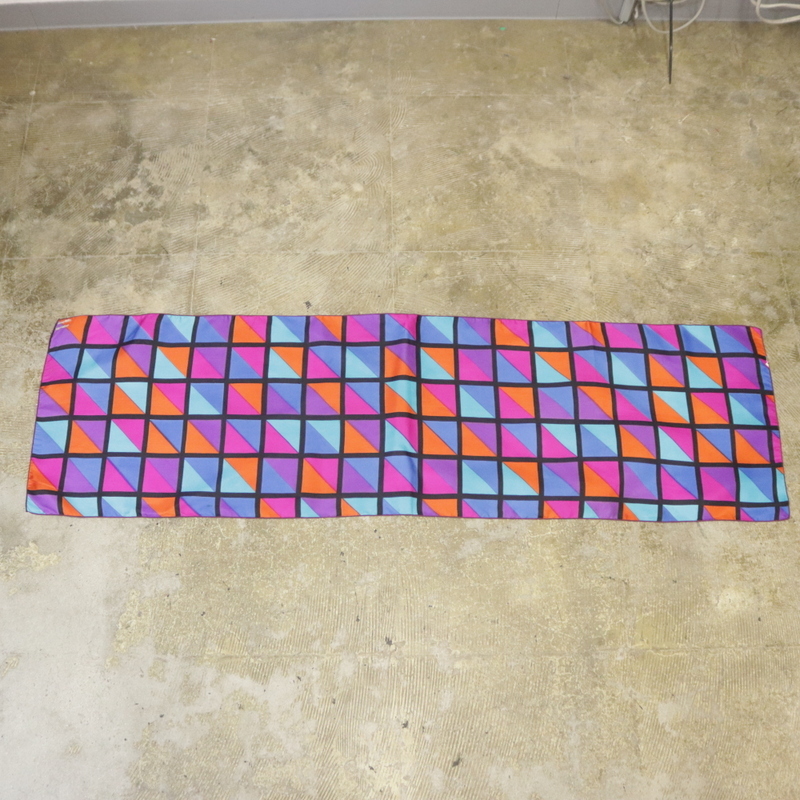 MF42 70sビンテージ スカーフ■1970年代製 マルチカラー ポリエステル アメカジ 雑貨 小物 アンティーク 古着 ストリート アクセサリー 80s拍卖