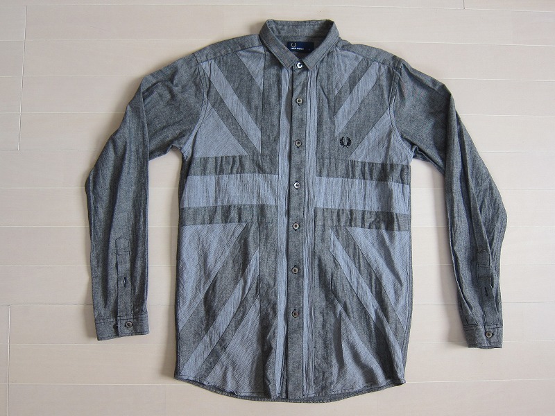 良品 フレッドペリー ユニオンジャック 長袖 シャツ S拍卖