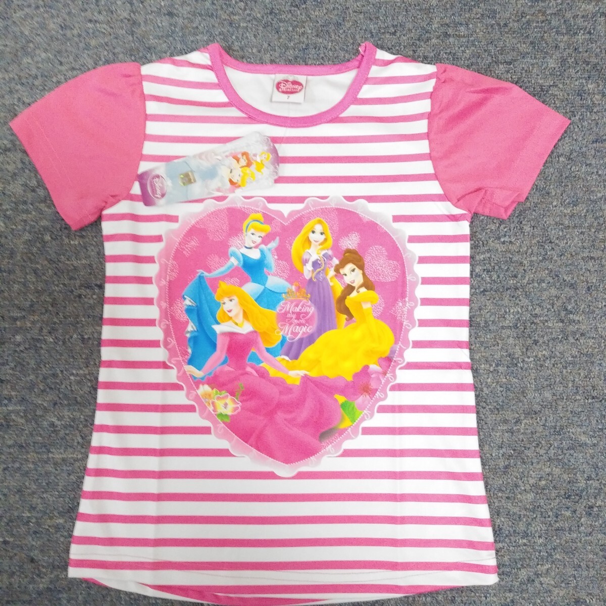 DISNEY ディズニー プリンセス 女の子 半袖Tシャツ 7号サイズ拍卖