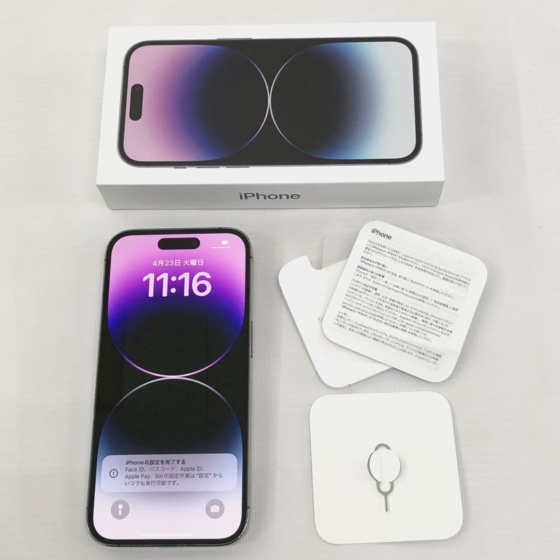 au SIMフリー iPhone 14 Pro 128GB MQ0F3J/A ディープパープル【利用制限:-】【iOS 17.4.1】店頭/他モール併売《スマホ・山城店》◆A2464拍卖