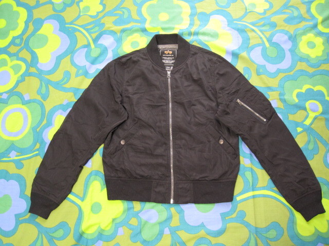 ALPHA アルファ アウター ブルゾン ブラック レディースL USEDキレイ アメリカ古着拍卖