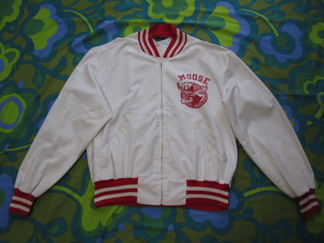 ビンテージ Champion チャンピオン ランナータグ スイングトップ TALONZIP メンズXL 使用少ないキレイ10段階9程度 ホワイト/レッドプリント拍卖