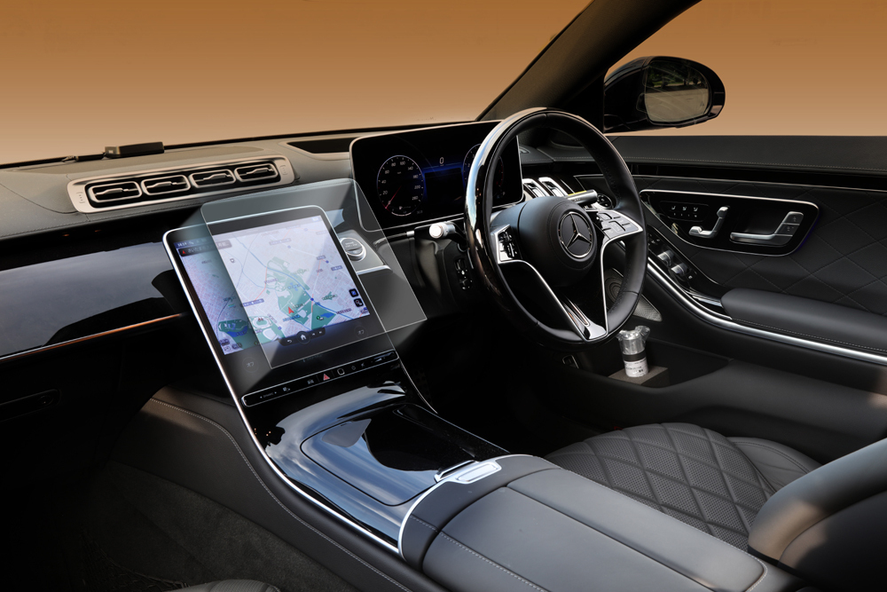 メルセデスベンツ Sクラス W223 タッチスクリーン 保護ガラス AGCガラス Super+Panzer Glass (パンザグラス) スクリーンプロテクタ拍卖