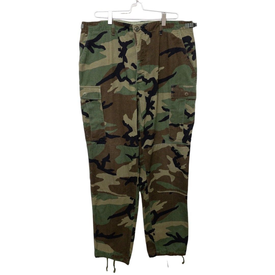 【US ARMY】 米軍 実物 ウッドランドカモ コンバットパンツ S-1133拍卖