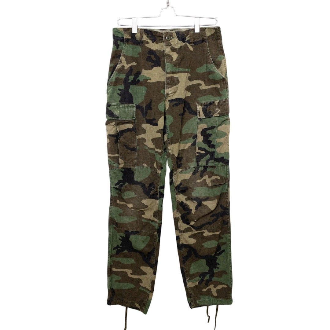 【US ARMY】 米軍 実物 ウッドランドカモ コンバットパンツ S-1129拍卖