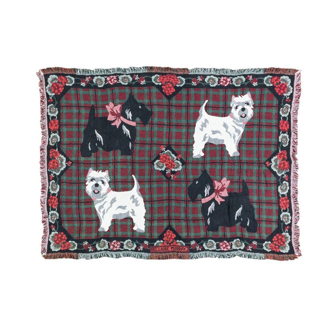 vintageラグ カーペット USA製 テリア チェック 1274拍卖