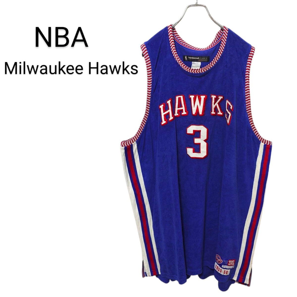 【Reebok】ミルウォーキー・ホークス パイル生地 ゲームシャツA-3393拍卖