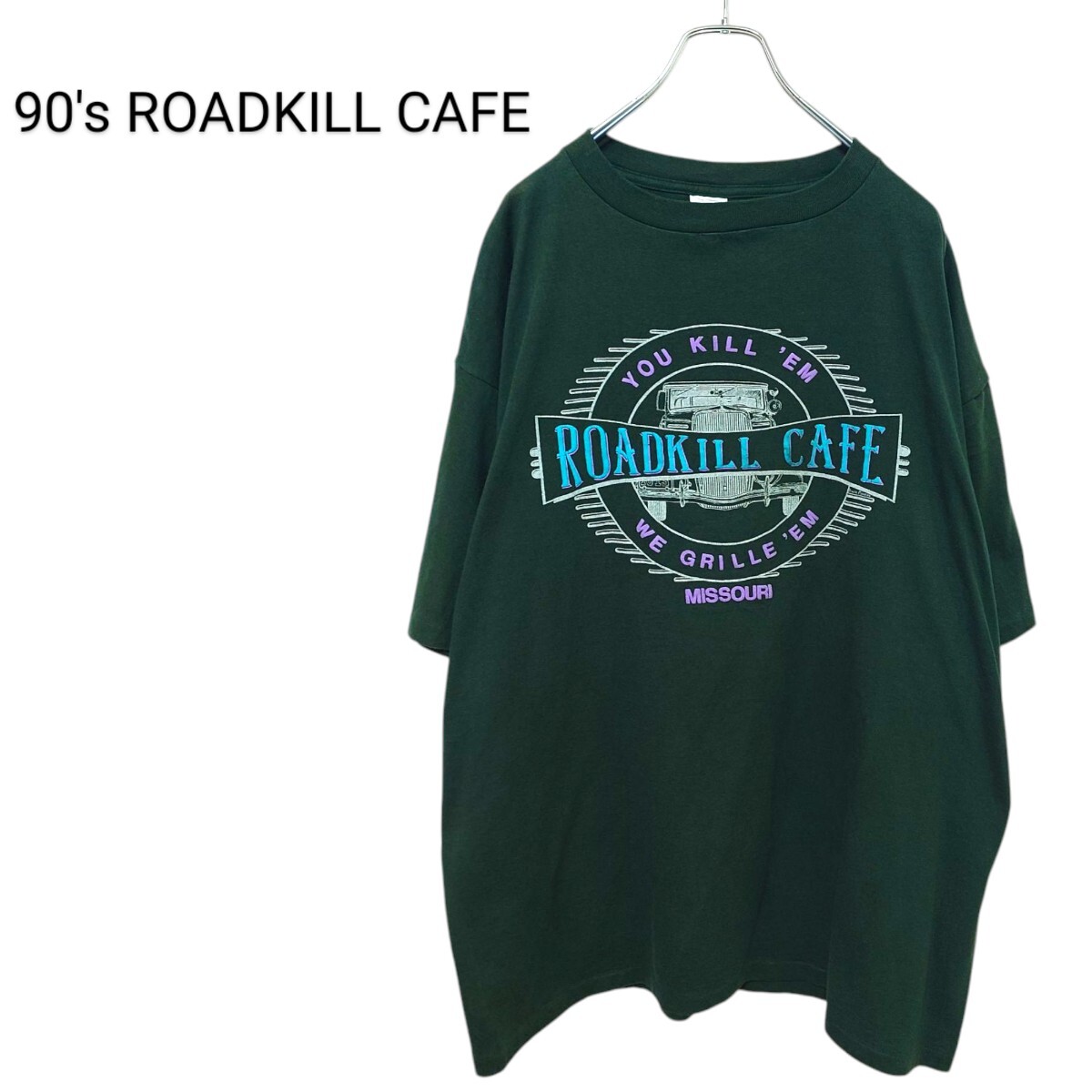 90's シングルステッチ ROADKILL CAFE Tシャツ A-3405拍卖
