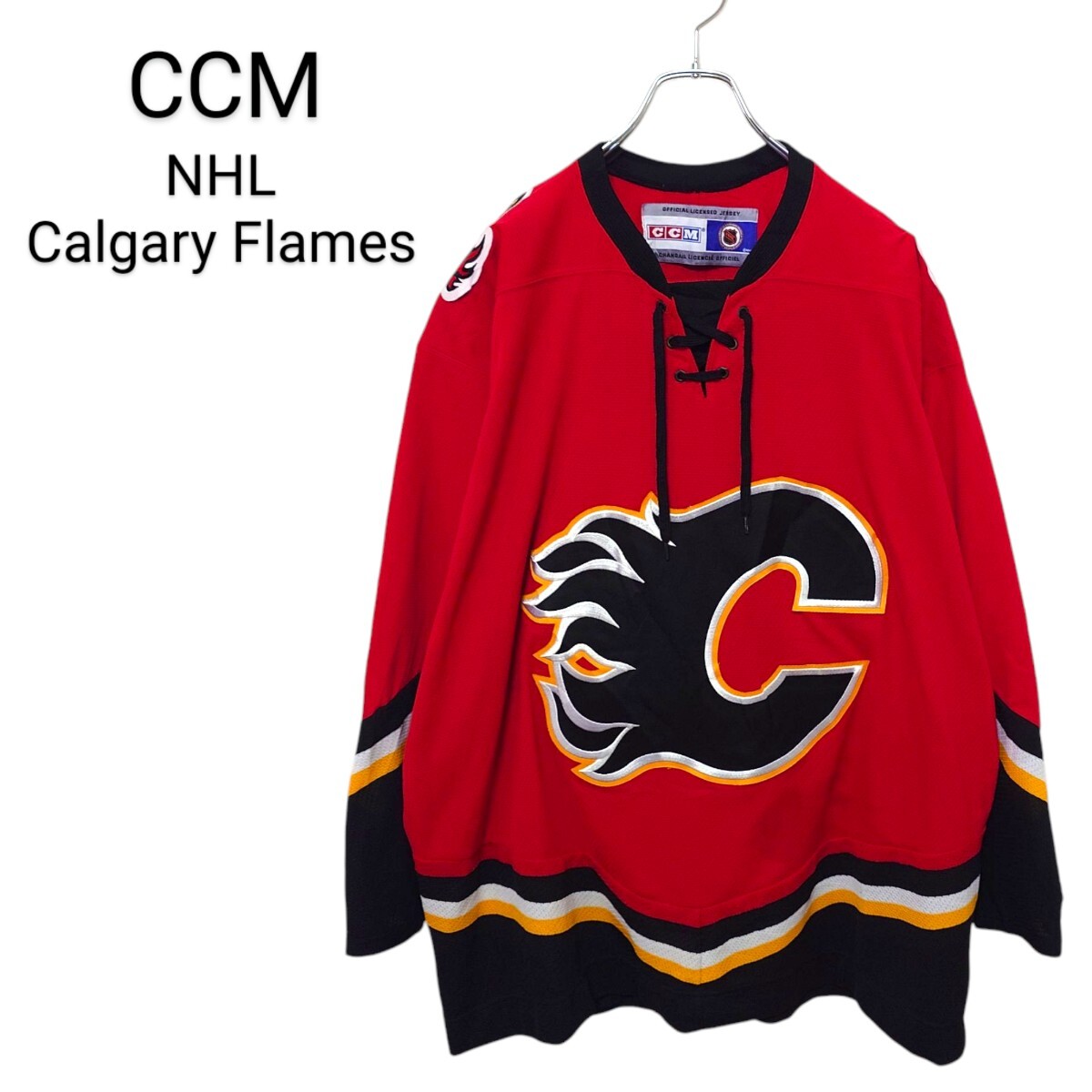 【CCM】NHL Calgary Flames ホッケーゲームシャツA-3514拍卖