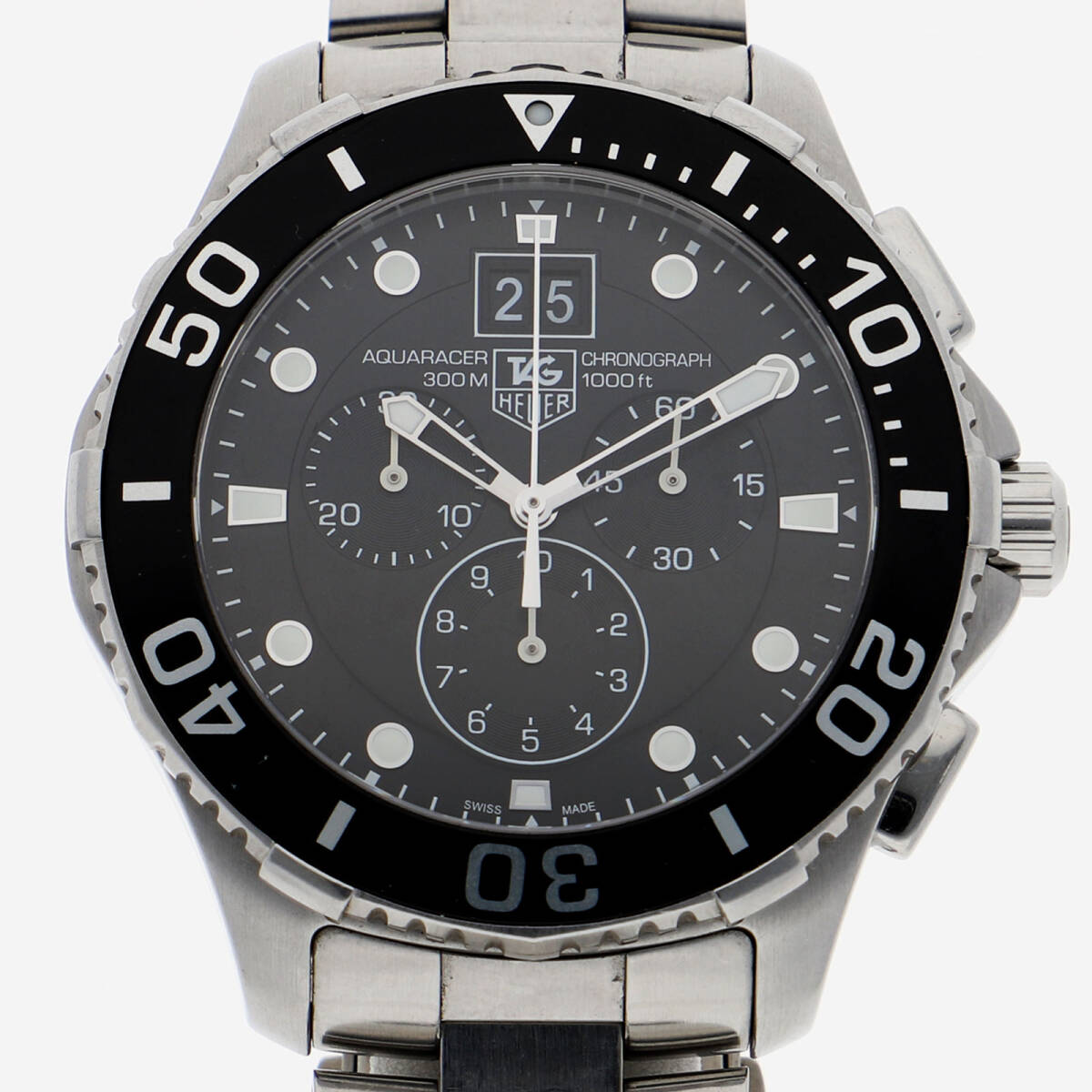 TAG HEUER タグホイヤー CAN1010.BA0821 アクアレーサー クロノグラフ ブラックダイヤル SS クオーツ メンズ【128202】拍卖