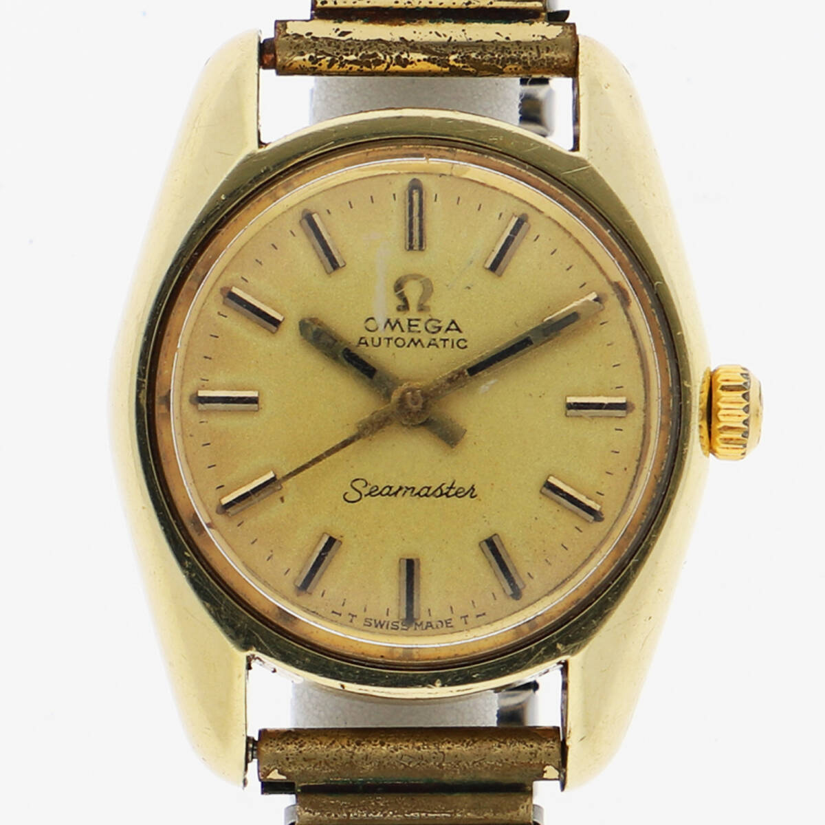 OMEGA オメガ シーマスター ゴールドダイヤル GP 自動巻き レディース【128632】拍卖