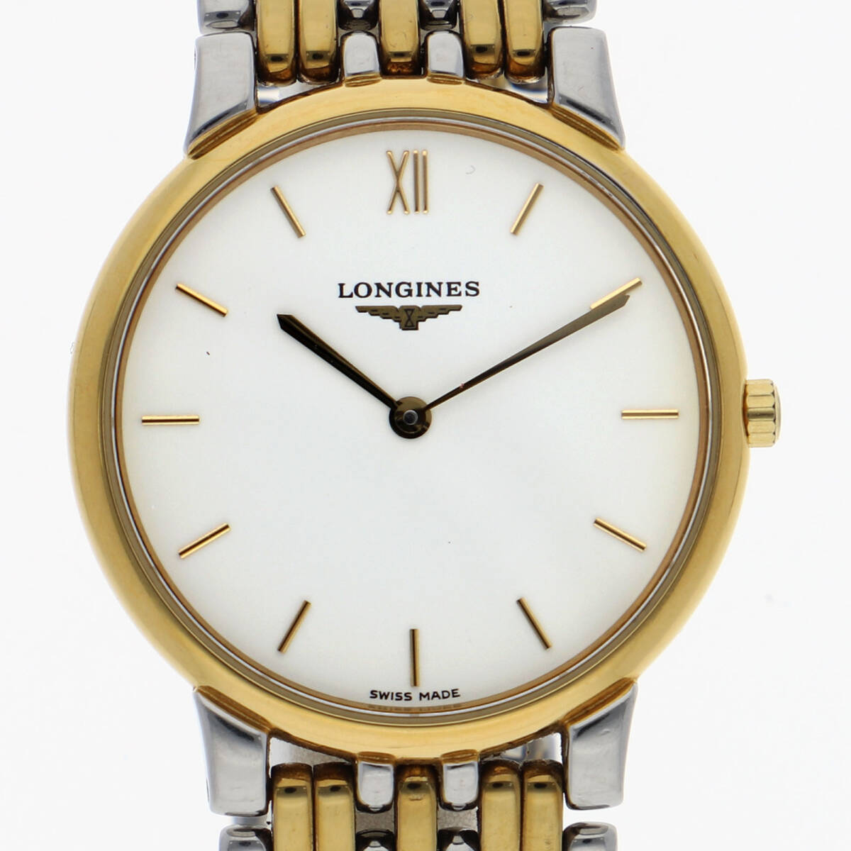 LONGINES ロンジン L5.636.3 グランドクラシック ホワイトダイヤル GP/SS クオーツ レディース【129525】拍卖