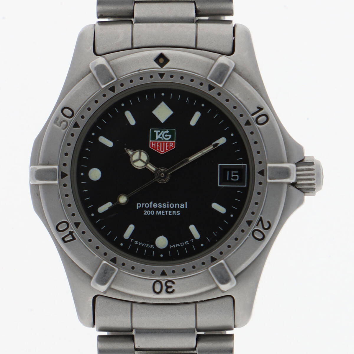 TAG HEUER タグホイヤー 962.013F プロフェッショナル ブラックダイヤル SS クオーツ メンズ【129544】拍卖