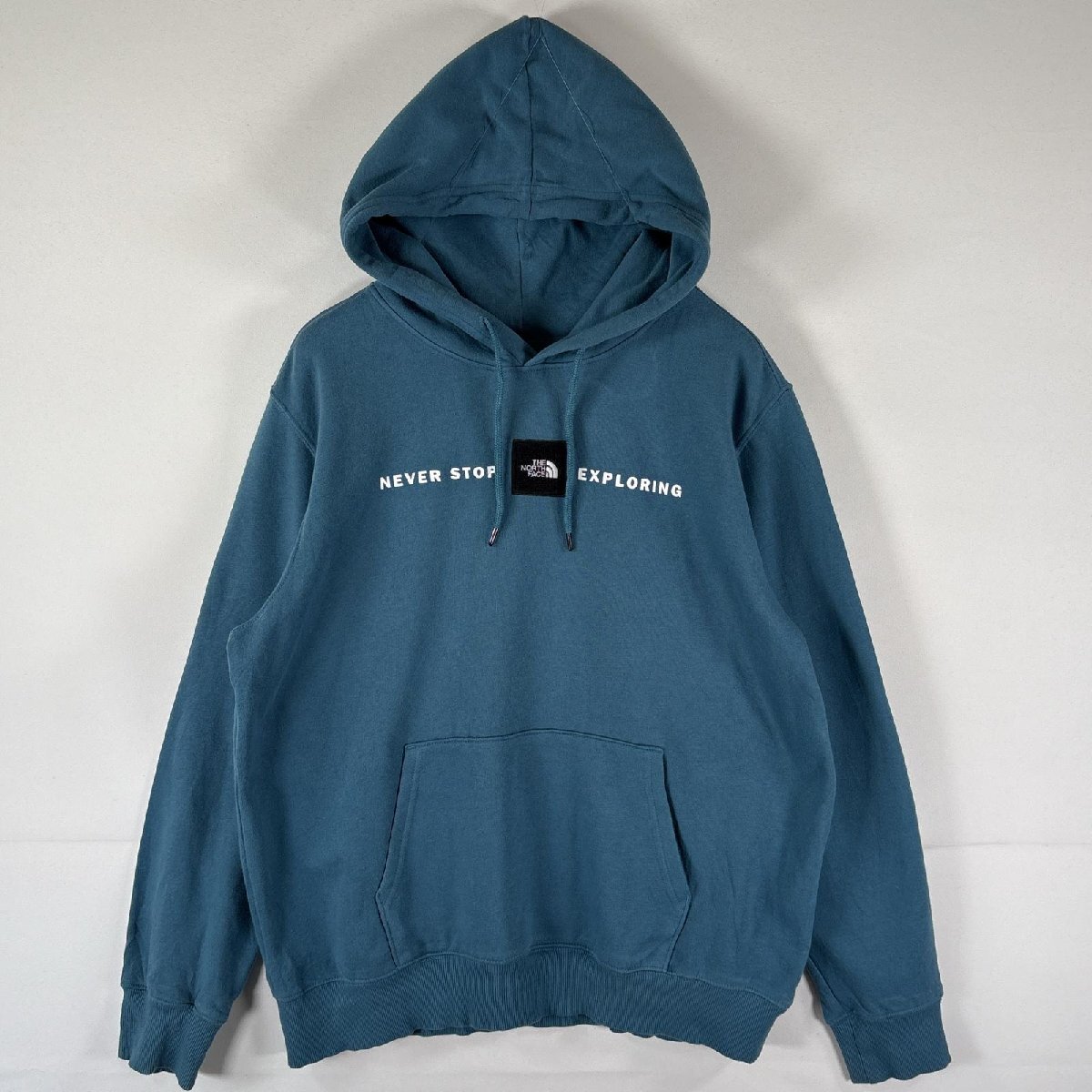 古着 ザ・ノースフェイス THE NORTH FACE パーカー プルオーバー フーディ スウェット マフポケット アウトドア L ブルー系 メンズ拍卖