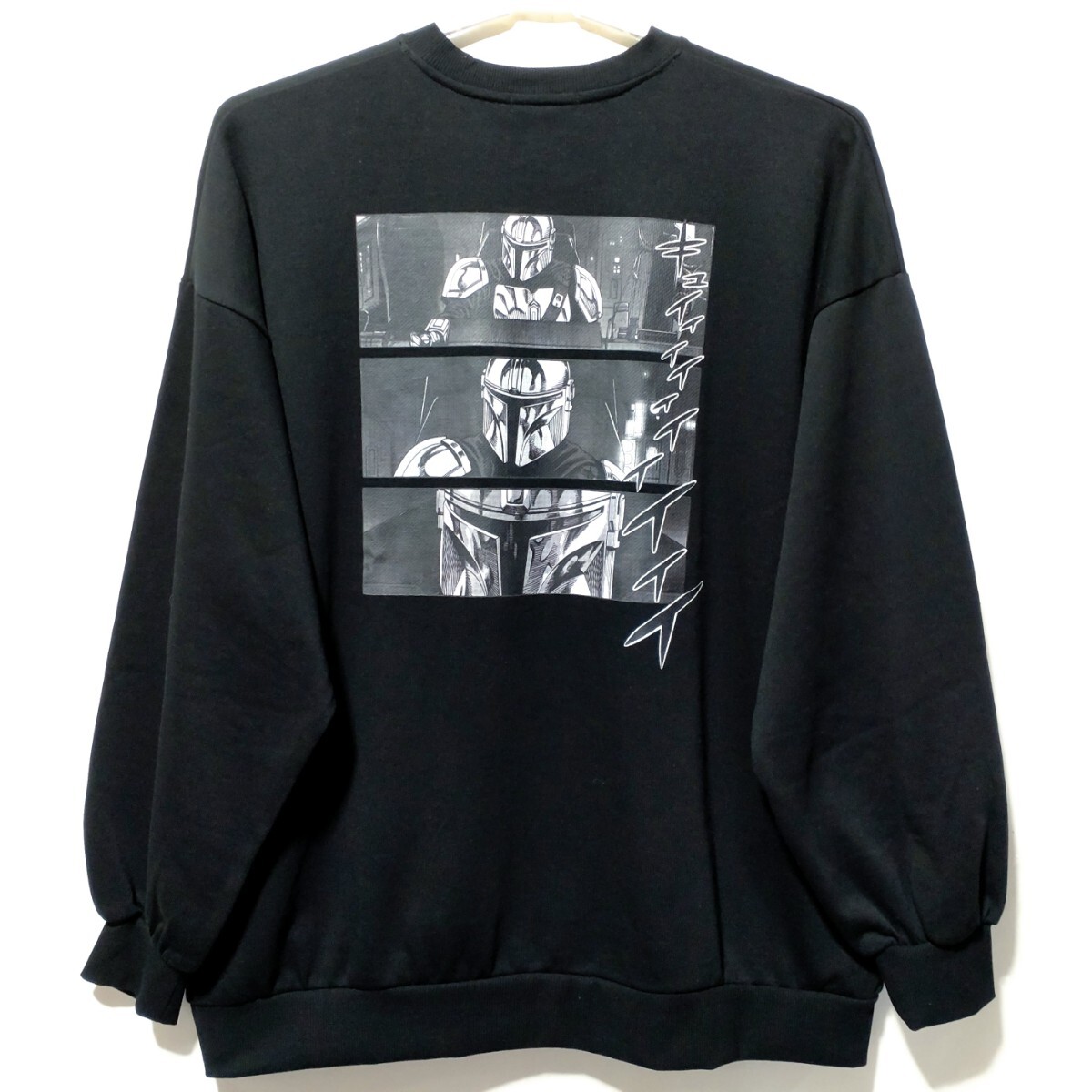 特価/未使用【サイズ=L】STAR WARS×LITTLE POLPA/スターウォーズ マンダロリアン×リトルポルパ/裏毛/メンズ/トレーナー/胸囲=96~104cm/黒拍卖
