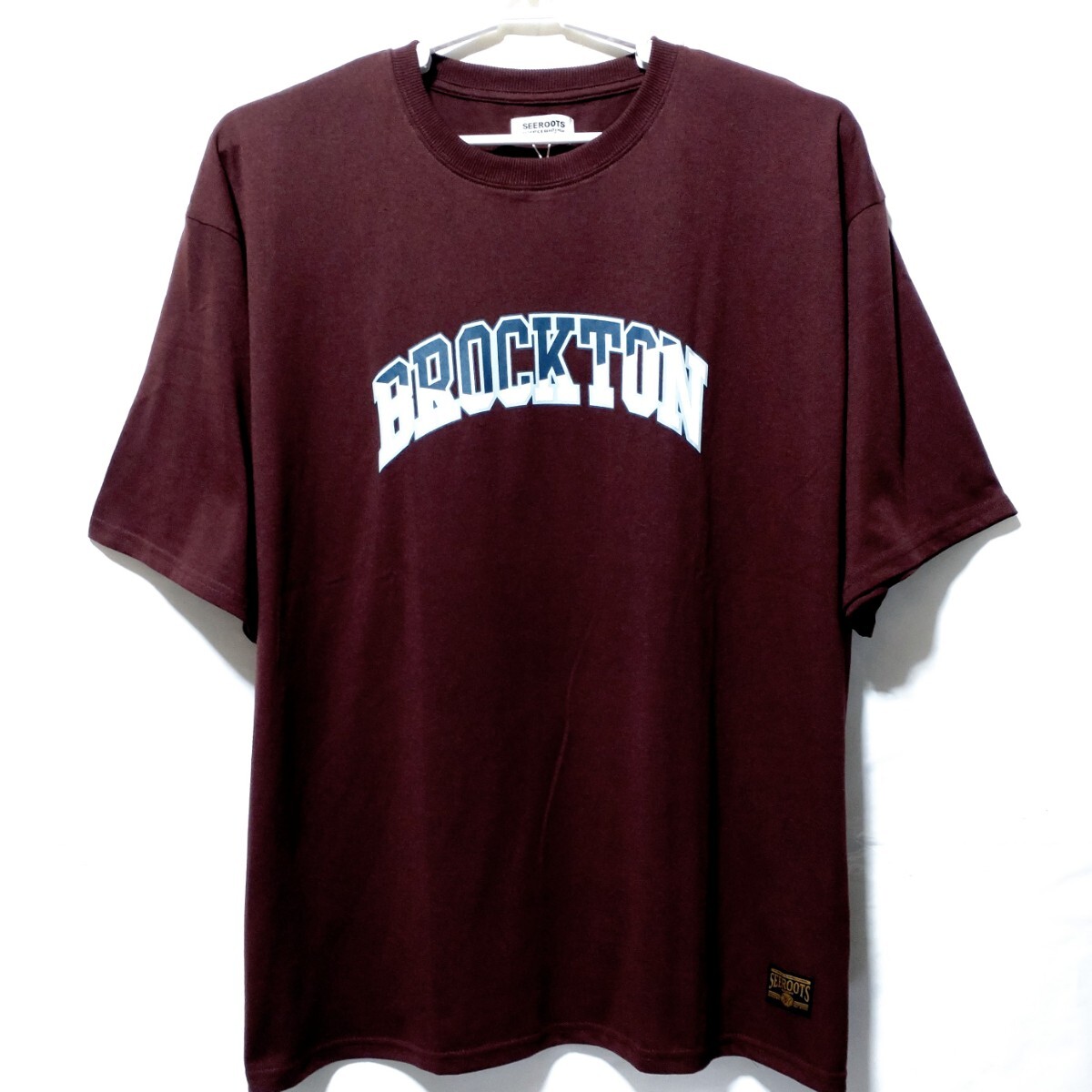 特価/未使用【サイズ=4L(3 XL)】アメカジ/英字プリント/メンズ/半袖/Tシャツ/胸囲=110~118cm/burgundy拍卖