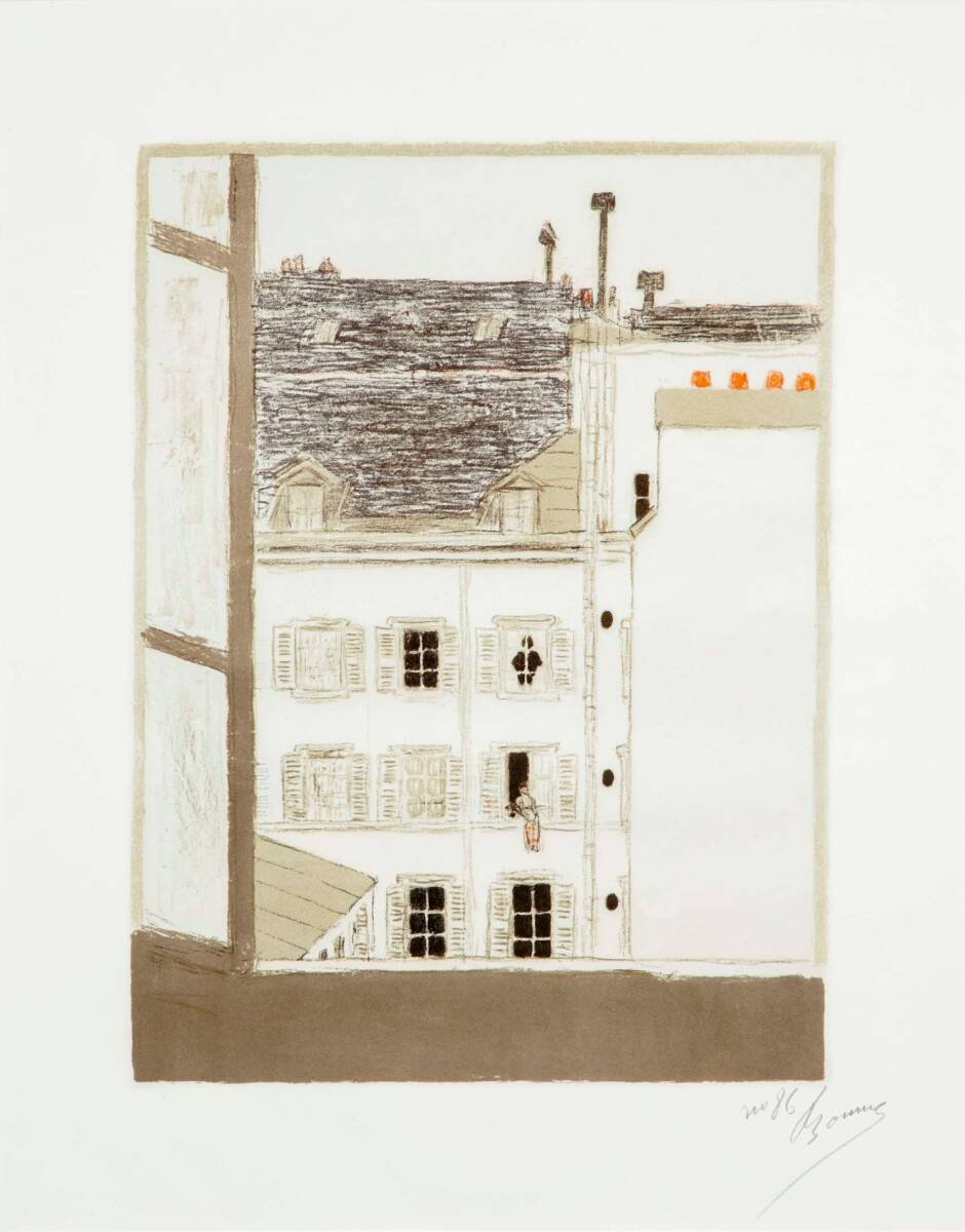 新品 ピエール・ボナール「中庭の家」の高級印刷画 A4版サイズ 額なし 特価980円(送料込)即決拍卖