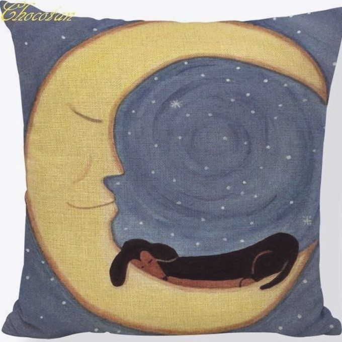 【送料無料】ダックスフンド 三日月 L クッションカバー【新品】拍卖