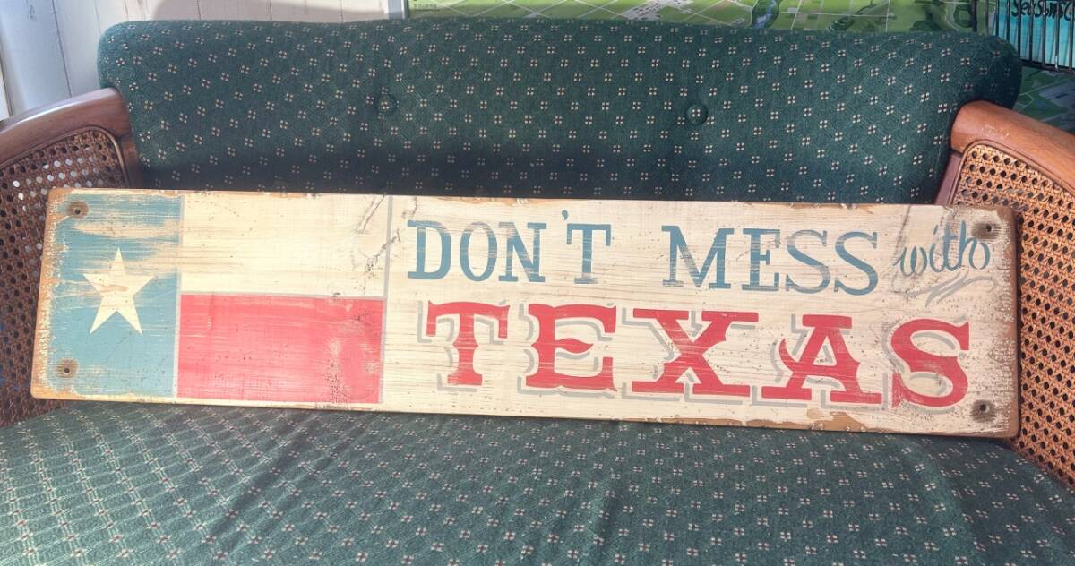 ☆★☆木製看板 Don't Mess with TEXAS アメリカン カントリー テキサス カフェ 飲食店 什器☆★☆拍卖