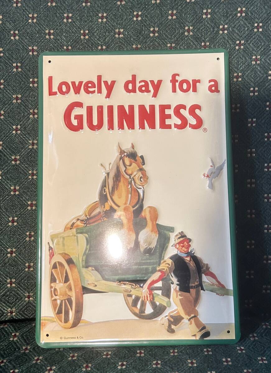 ☆★☆メタル看板 Lovely day for a GUINNESS ギネスビール ヴィンテージ カントリー雑貨 ガレージ カフェ 店舗什器☆★☆拍卖