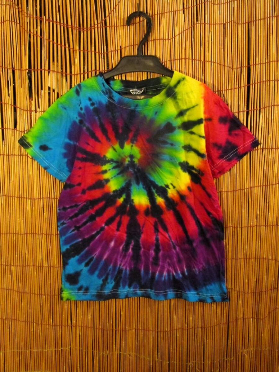 【130cm】⑤新品*男女兼用*コットン素材*キッズサイズ*タイダイ染め*半袖*Tシャツ拍卖