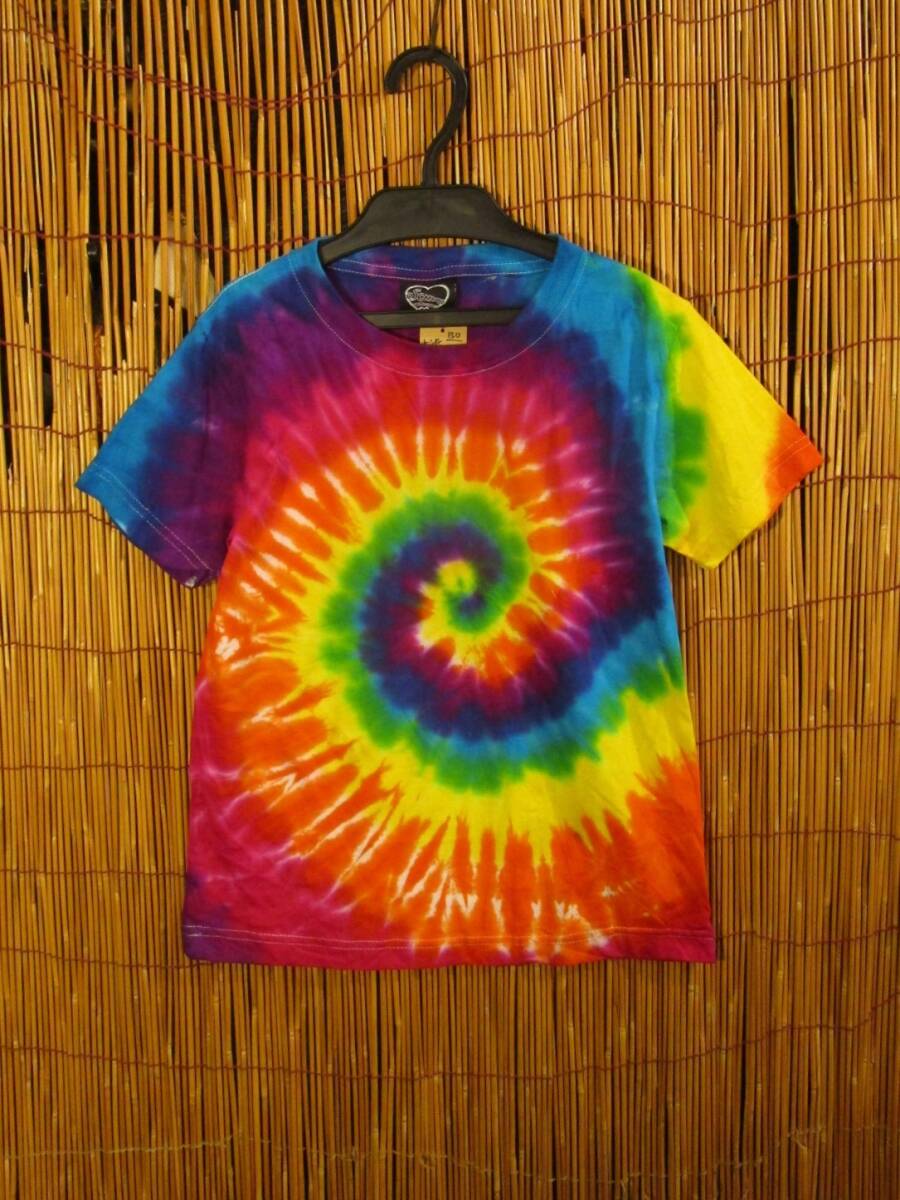 【130cm】⑥新品*男女兼用*コットン素材*キッズサイズ*タイダイ染め*半袖*Tシャツ拍卖