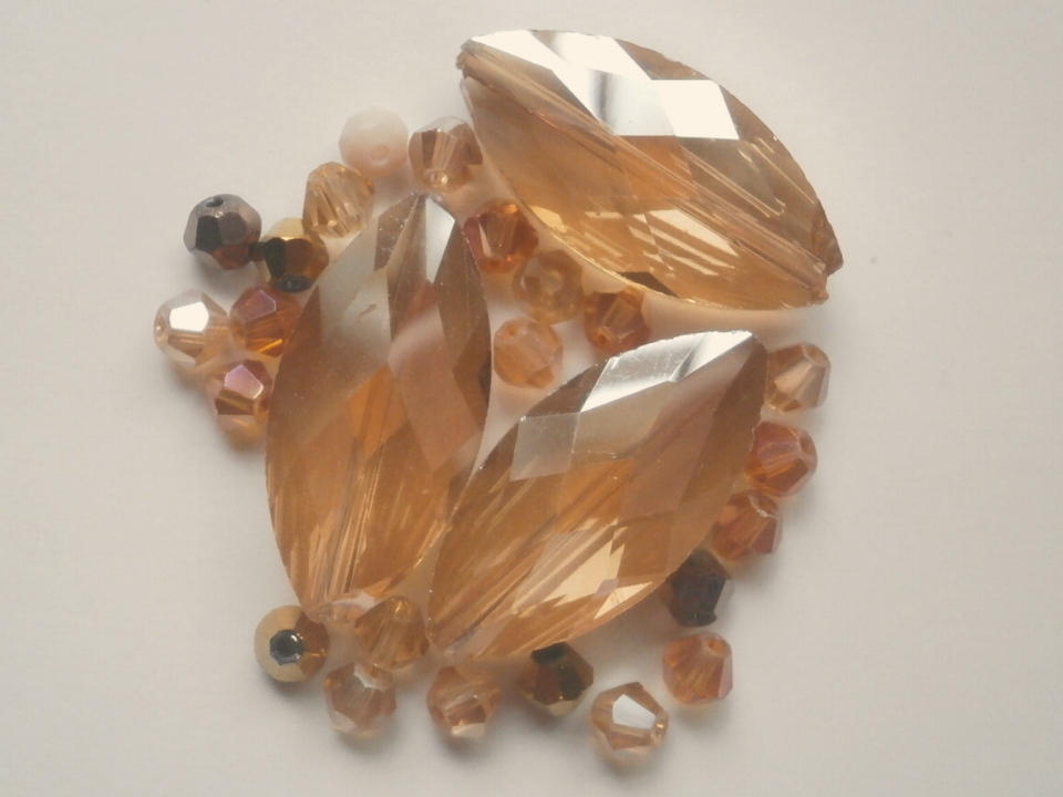 ガラスビーズ★なみだ型★ブラウン系★G拍卖