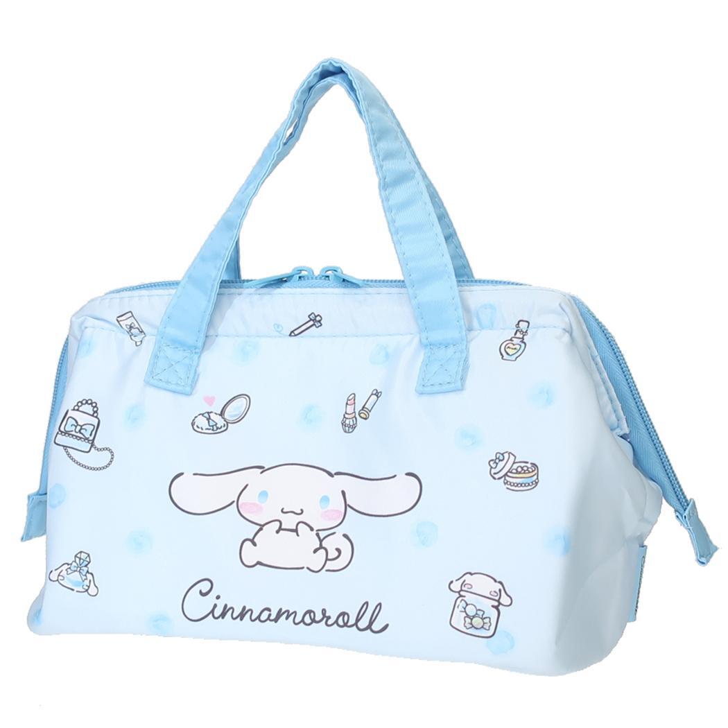 シナモロール お弁当かばん がま口型ランチバッグ 水彩コスメ サンリオ スケーター 保温 保冷 アルミ蒸着 キャラクター グッズ拍卖