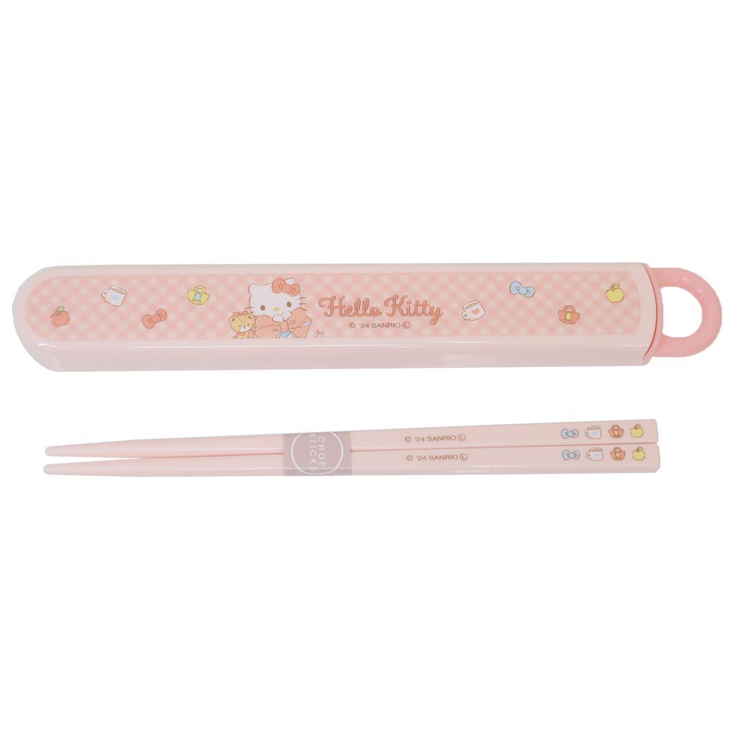 ハローキティ 抗菌スライド箸&箸箱セット 抗菌食洗機対応箸箱セット 箸 16.5cm ビックリボン サンリオ スケーター 新学期準拍卖