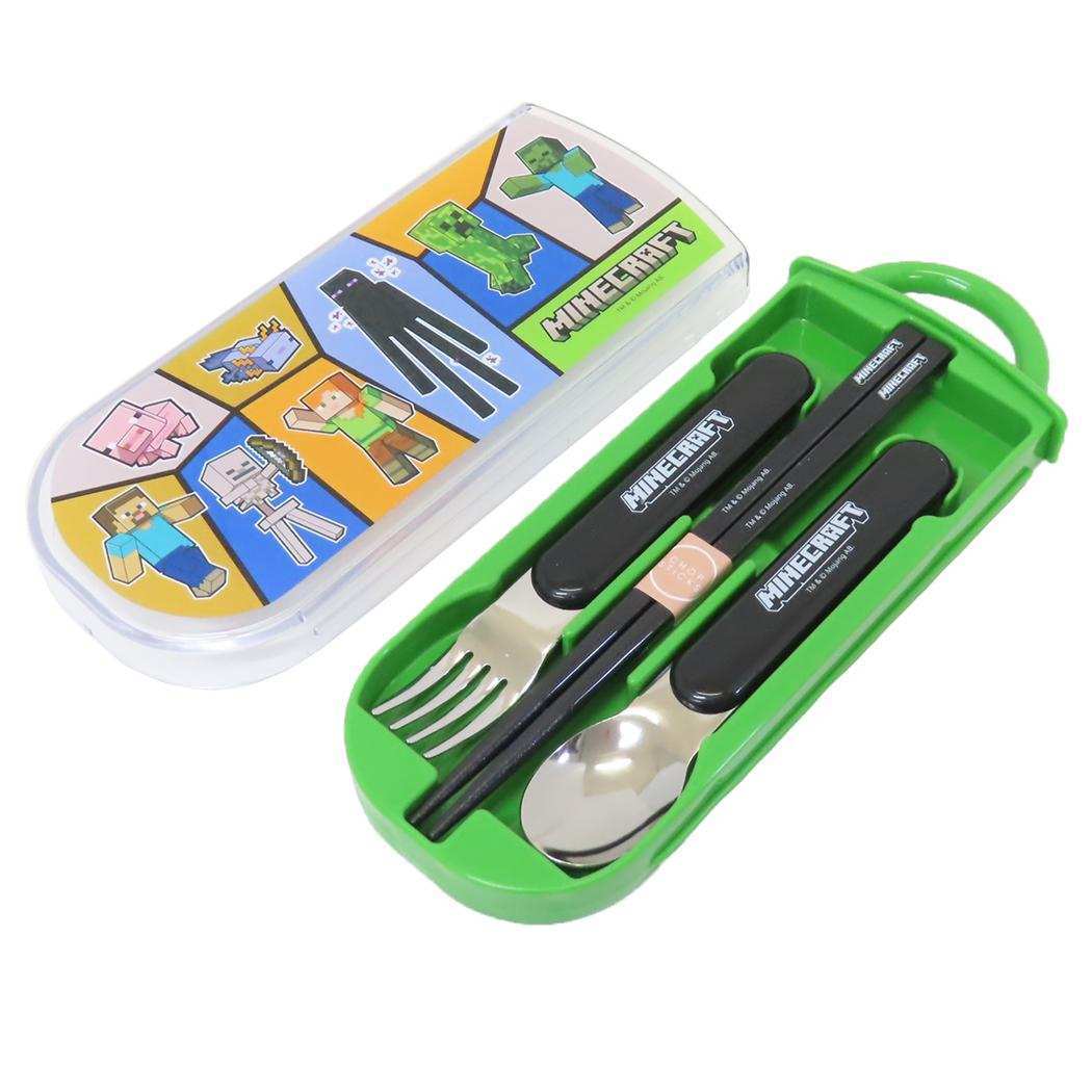 マインクラフト お箸&フォーク&スプーンセット 抗菌食洗対応スライドトリオセット Minecraft スケーター 新学期準備 ゲー拍卖
