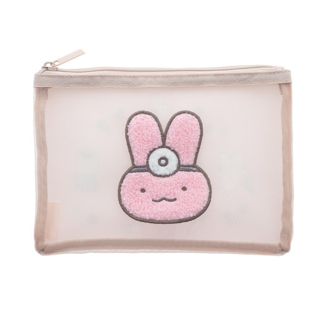 ホワイトタイガーとブラックタイガー 平ポーチ サガラ刺繍メッシュポーチ U サンスター文具 小物入れ コスメポーチ キャラクター拍卖