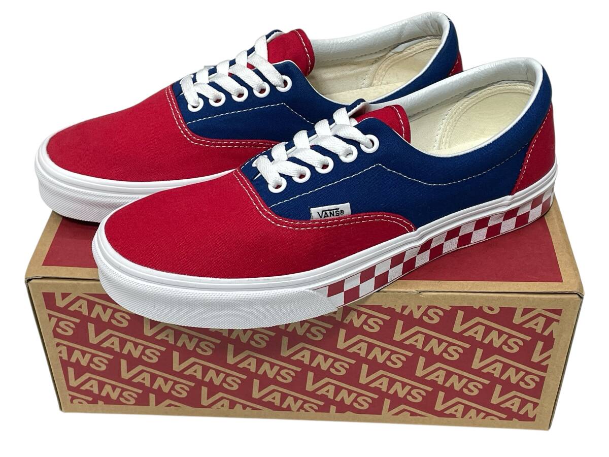 未使用品 青赤 US9(27cm) VANS ERA BMX Checkerboard True B BLU/RD VN0A38FRU8H バンズ ヴァンズ エラ チェッカーボード サイドテープ拍卖