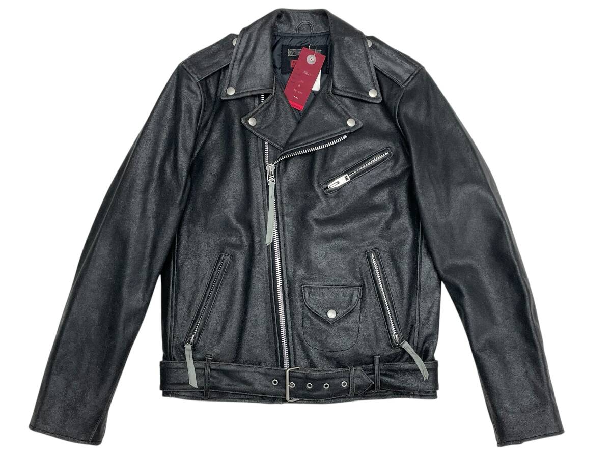 未使用品 Mサイズ JOHNBULL ジョンブル 32810 スウェード レザー ダブルライダースジャケット クラック加工 顔料コーティング拍卖