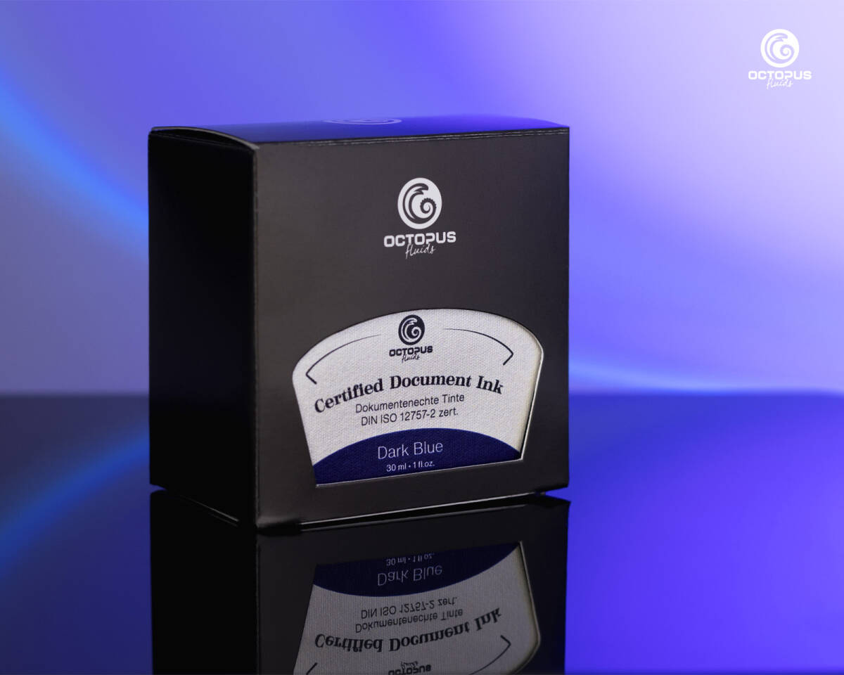 【国内未発売】Octopus オクトパス ドキュメントインク 万年筆インク 公証人用 レジストラーズ 顔料インク ISO 12757-2認証 暗青 新品■拍卖