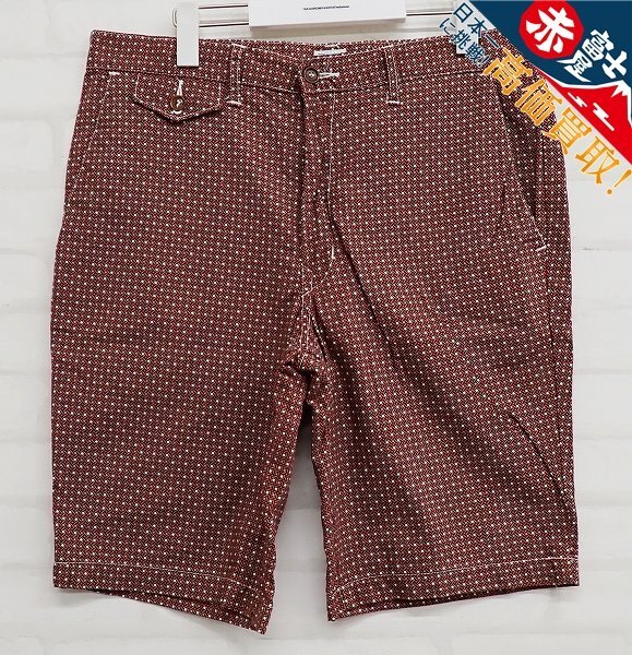 4P0120/ポストオーバーオールズ 総柄ショーツ USA製 POST O'ALLS OVERALLS ショートパンツ拍卖