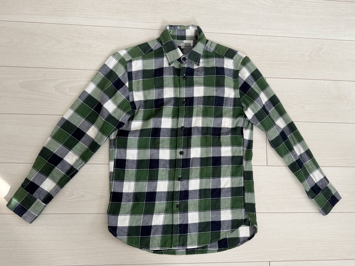 ★UNIQLO ユニクロ フランネルチェックシャツ レギュラーカラー・長袖 Sサイズ★拍卖