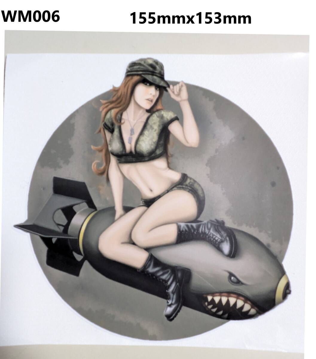 WM05-4 ボンバーガール 軍服 迷彩 セクシー ミリタリーガールステッカー ミリタリー 軍 アーミー ステッカー シール デカール 拍卖