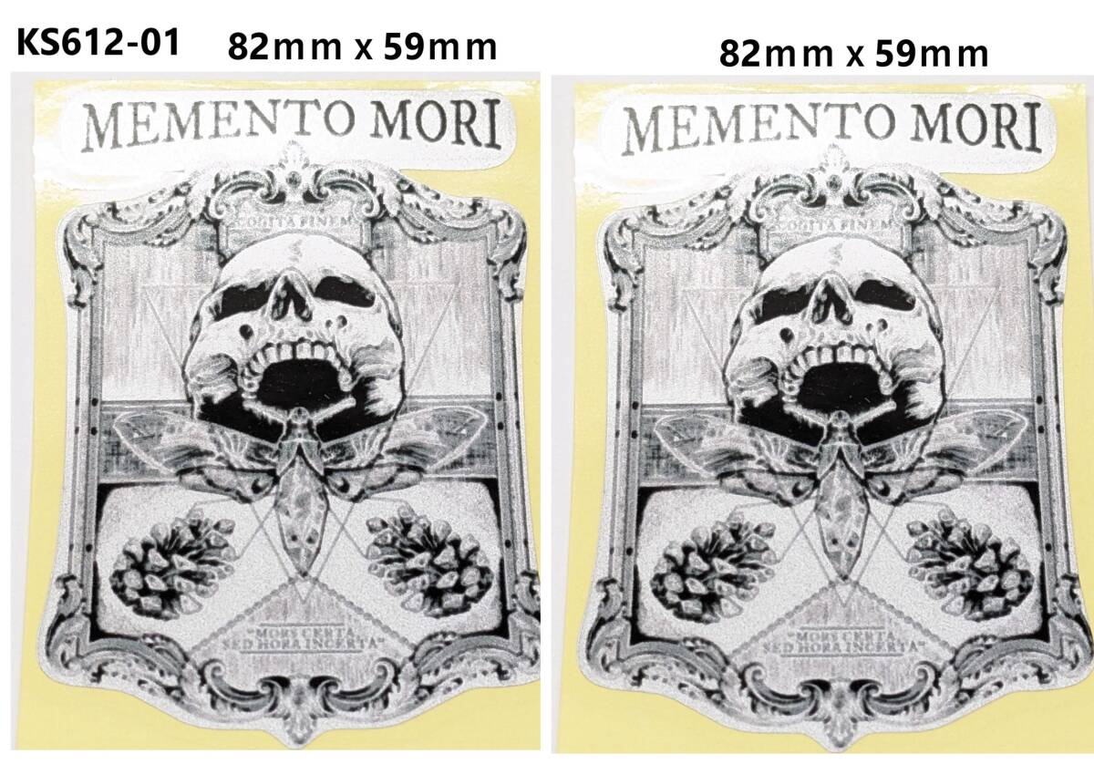ミニサイズ KS612-0114 レア激渋 MEMENTO MORI メメントモリ スカルステッカー 骸骨ステッカー ヘルメット 格言 キラキラ シブい クール拍卖
