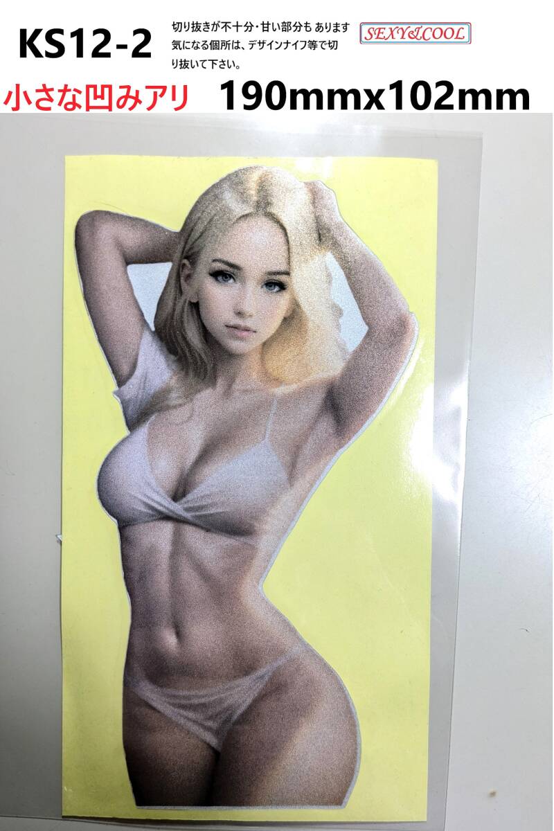 【小さな切れあり】匿名送料無料 SK12-210特価 美人 白水着 SEXY!! キラキラ セクシーステッカー レトロ ギター ボード デカール拍卖