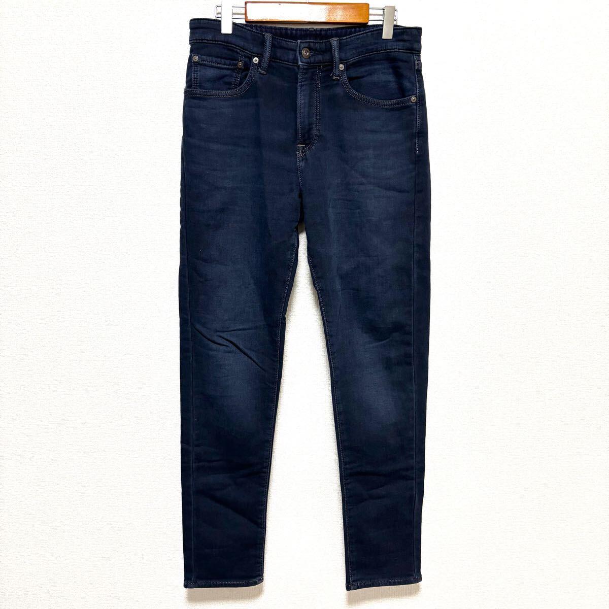 スウェットのような柔らかさ◎【UNIQLO】ユニクロ EZYジーンズ デニムパンツ ストレッチ スキニー ウエストゴム ネイビー S / Y28449zz拍卖
