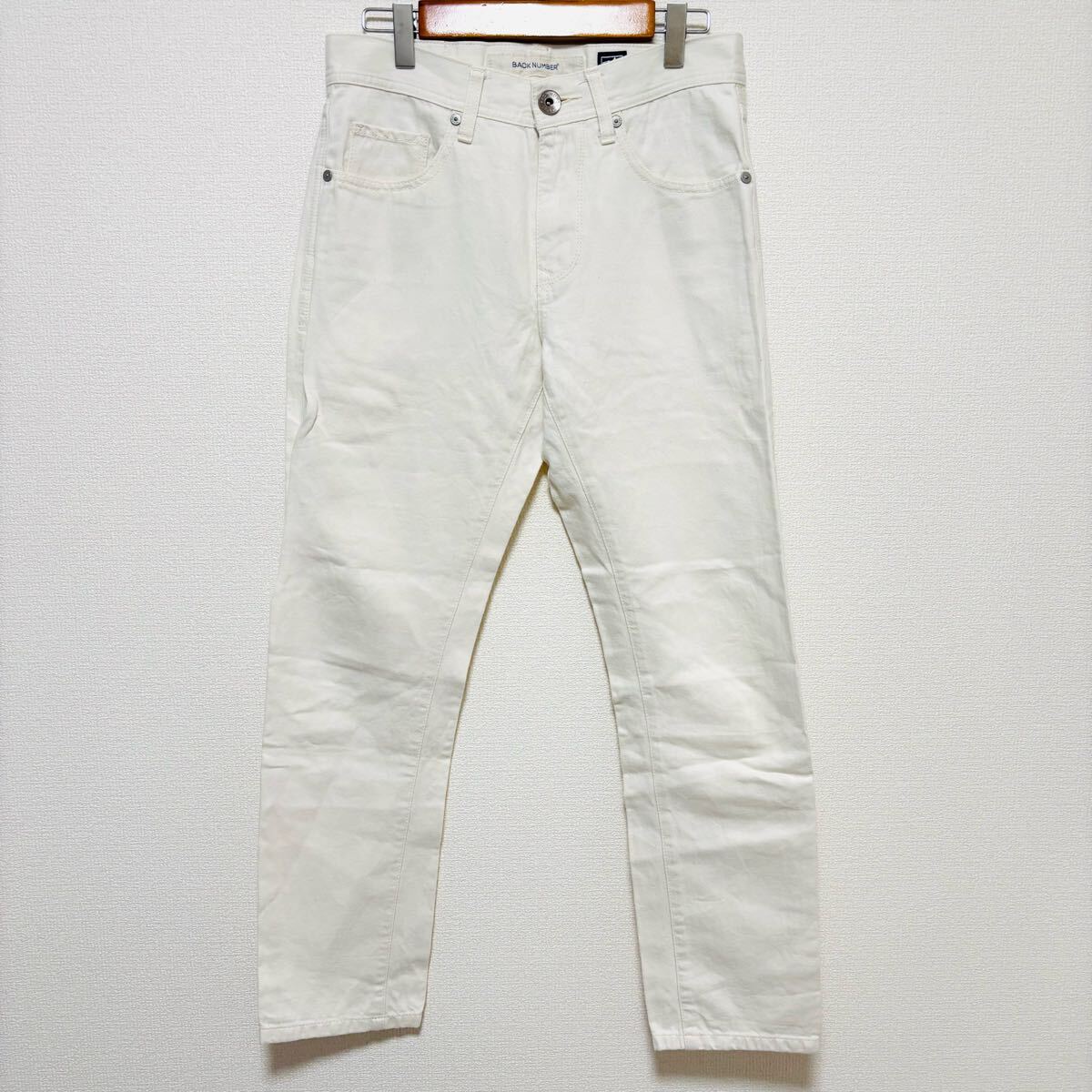 今シーズントレンド◎【BACK NUMBER】バックナンバー 和紙デニム ライトオン デニムパンツ アメカジ テーラード オフホワイト S / Y28451zz拍卖
