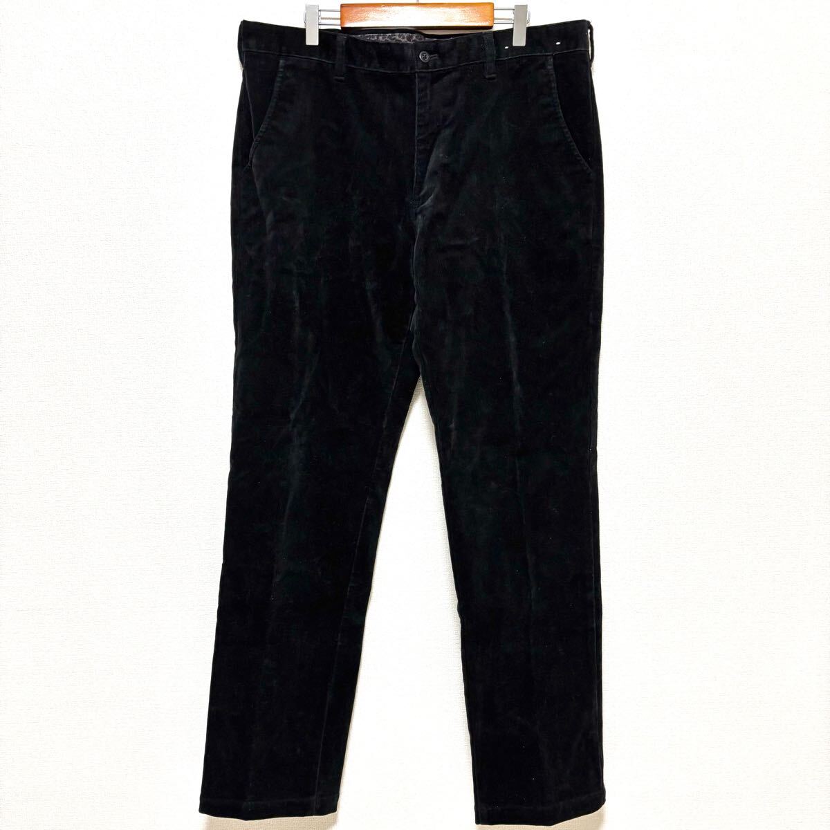 柔らかな手触り◎【good day】グッドデイ コーデュロイ パンツ ストレート スラックス カジュアル ビジネス ブラック 91㎝ / Y28618zz拍卖