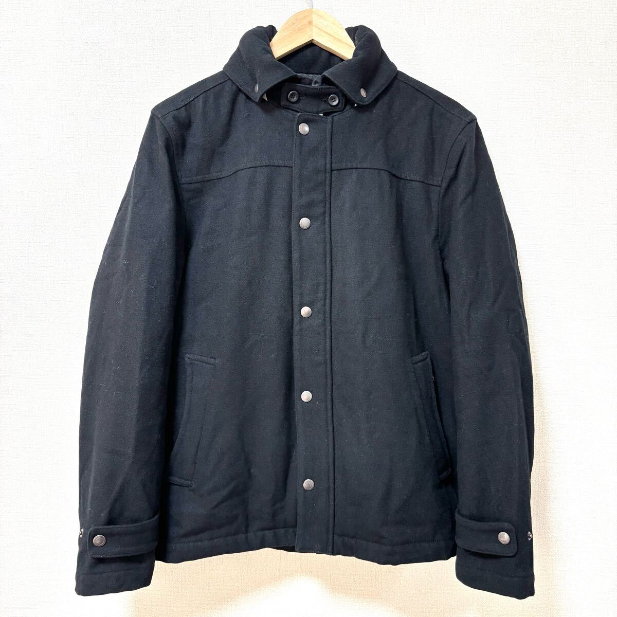 洗練されたシンプルデザイン◎【TK】ティーケー 中綿 ジャケット ブラック ウール ブルゾン コート タケオキクチ メンズ サイズ3/Y28834SS拍卖