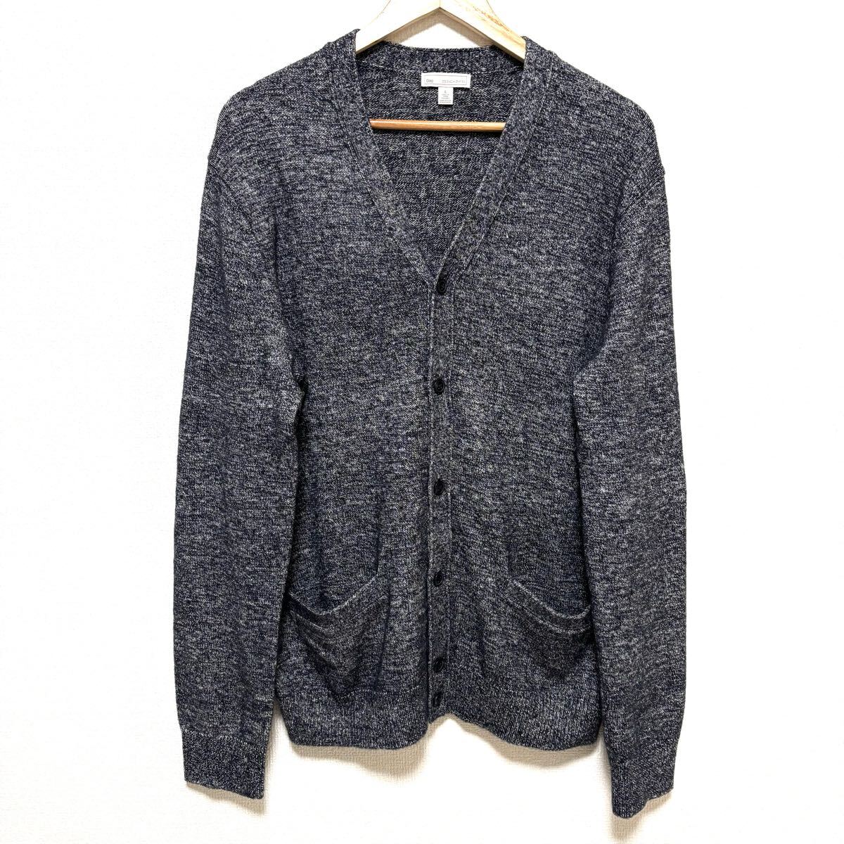 仕事も遊びも◎【GAP】ギャップ ニット カーディガン セーター 長袖 ビジネス カジュアル 羽織 ロングシーズン ネイビー L / Y28682zz拍卖