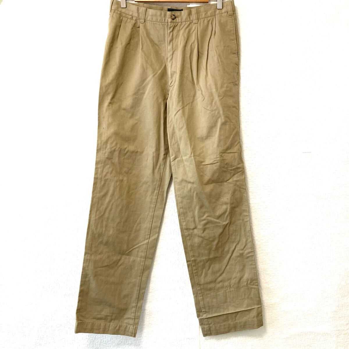 ゴルフにも!【Polo Club】ポロクラブ 自重堂 綿100% ツータック パンツ チノパン シンプル 無地 カジュアル ベージュ ウエスト88/Y29263UU拍卖