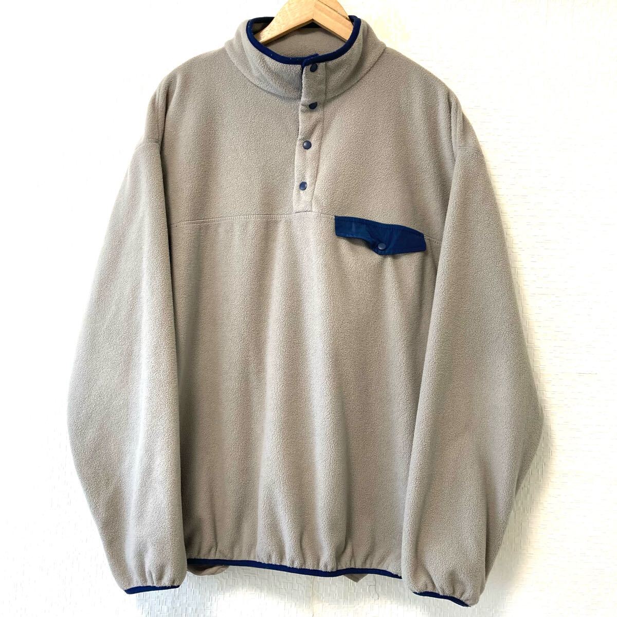 状態良好◎【mono-mart】モノマート ハーフボタン フリース プルオーバー アウトドア カジュアル ジャケット グレー メンズ L/Y29756UU拍卖