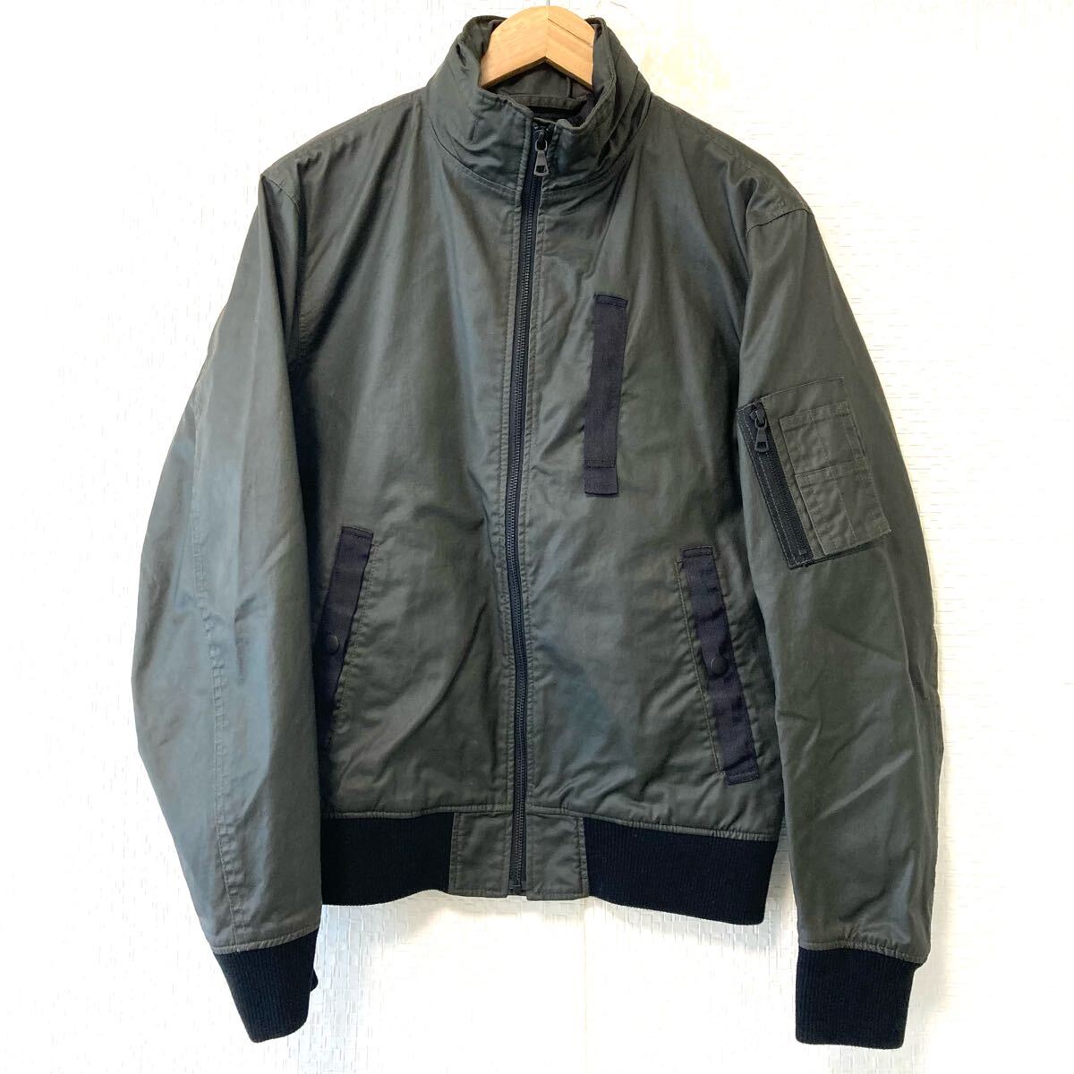 希少品!【UNIQLO】ユニクロ COATED CLOTH コーテッドクロス ライダース ブルゾン ジャケット アメカジ ブラック メンズ L/Y29777UU拍卖