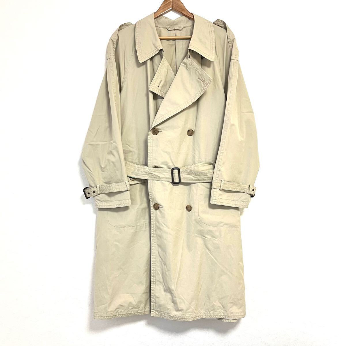 日本製◎【D'URBAN DEFINITY】ダーバン ディフィニティー トレンチ ロング コート アウター コットン 上品 キレイめ ベージュ M/Y29579mm拍卖