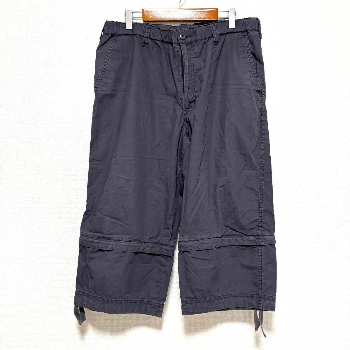 軽快な着こなし◎【UNIQLO】ユニクロ 2WAY ジップスリー クォーター パンツ ハーフ ショート スポーツ ルームウェア グレー L / Y29738zz拍卖
