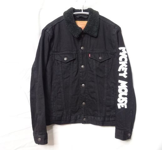 Levi's MICKEY MOUSE DISNEY リーバイス ディズニー コラボ ブラックデニムジャケット トラッカージャケット Gジャン ジージャン拍卖